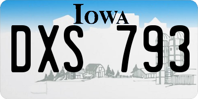 IA license plate DXS793