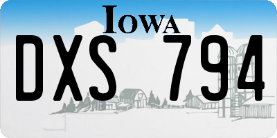 IA license plate DXS794