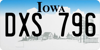 IA license plate DXS796