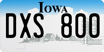 IA license plate DXS800