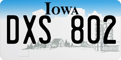 IA license plate DXS802
