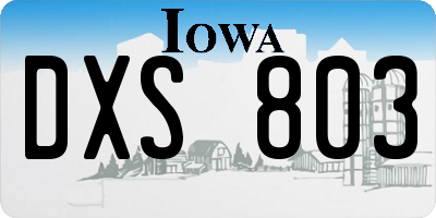 IA license plate DXS803