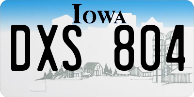 IA license plate DXS804
