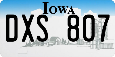 IA license plate DXS807