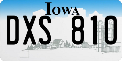 IA license plate DXS810