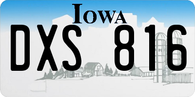 IA license plate DXS816