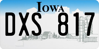 IA license plate DXS817