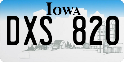 IA license plate DXS820