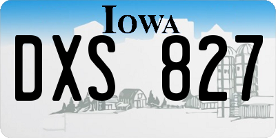 IA license plate DXS827
