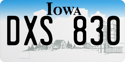 IA license plate DXS830