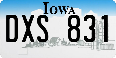 IA license plate DXS831