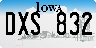 IA license plate DXS832