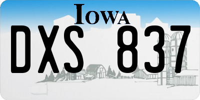 IA license plate DXS837