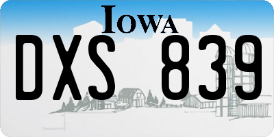 IA license plate DXS839