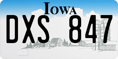 IA license plate DXS847