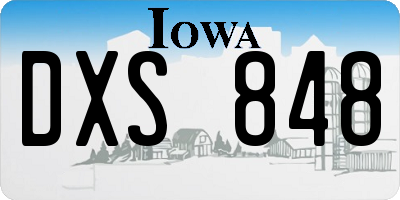 IA license plate DXS848