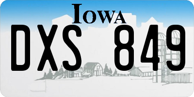 IA license plate DXS849