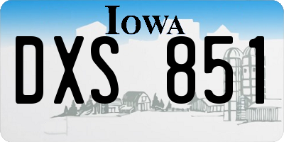 IA license plate DXS851