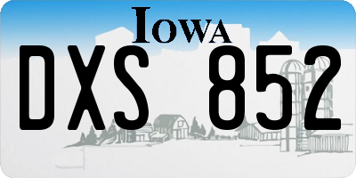 IA license plate DXS852