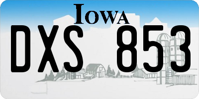 IA license plate DXS853