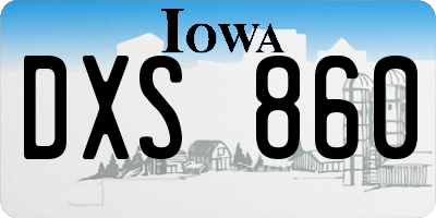 IA license plate DXS860