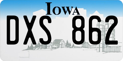 IA license plate DXS862