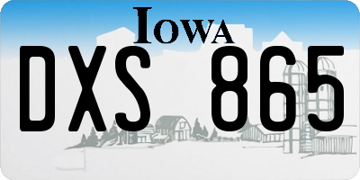 IA license plate DXS865