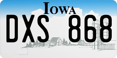 IA license plate DXS868