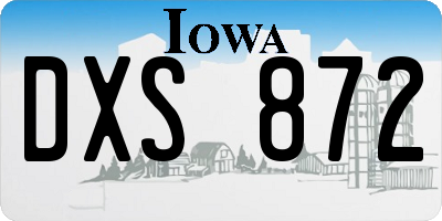 IA license plate DXS872