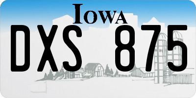 IA license plate DXS875