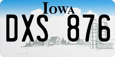 IA license plate DXS876