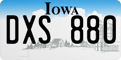 IA license plate DXS880