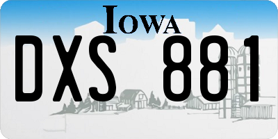 IA license plate DXS881