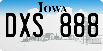 IA license plate DXS888