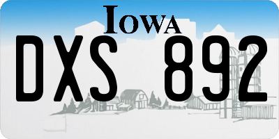 IA license plate DXS892