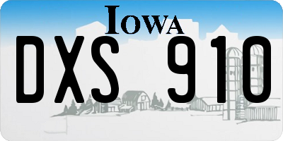 IA license plate DXS910