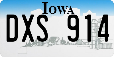 IA license plate DXS914