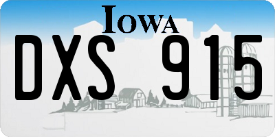 IA license plate DXS915