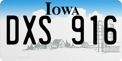 IA license plate DXS916