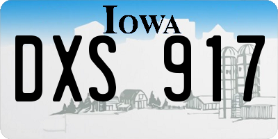 IA license plate DXS917