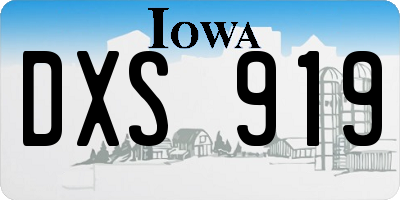 IA license plate DXS919