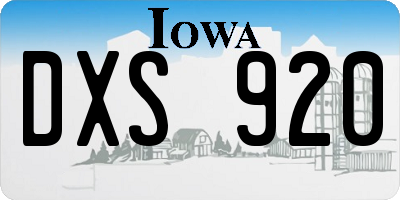 IA license plate DXS920