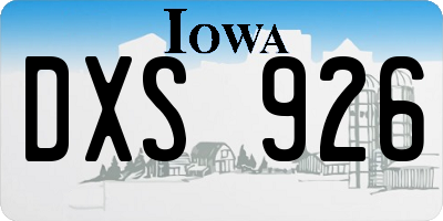 IA license plate DXS926