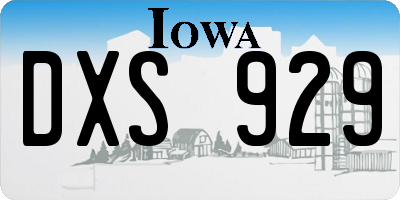IA license plate DXS929