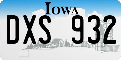 IA license plate DXS932