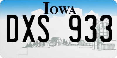 IA license plate DXS933