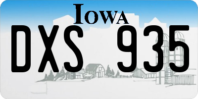 IA license plate DXS935