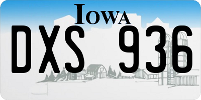 IA license plate DXS936