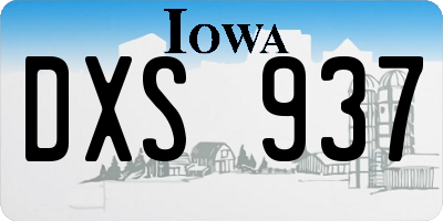 IA license plate DXS937