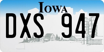 IA license plate DXS947